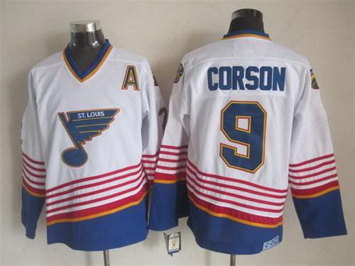 St. Louis Blues #9 Shayne Corson 1995 White Throwback CCM Jersey