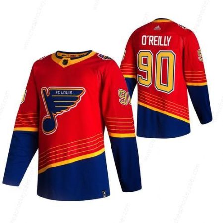 St. Louis Blues #90 Ryan O’Reilly Red Men’s Adidas 2020-21 Reverse Retro Alternate NHL Jersey