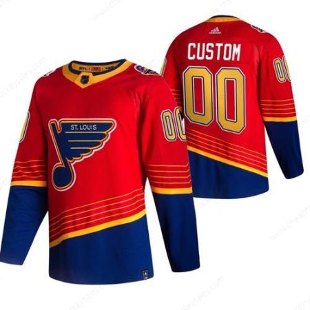 St. Louis Blues Custom Red Men’s Adidas 2020-21 Reverse Retro Alternate NHL Jersey