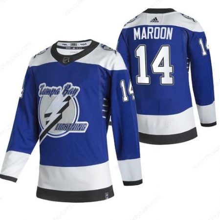 Tampa Bay Lightning #14 Patrick Maroon Blue Men’s Adidas 2020-21 Reverse Retro Alternate NHL Jersey