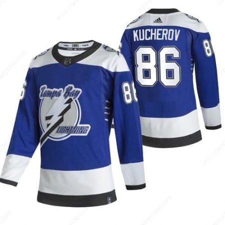 Tampa Bay Lightning #86 Nikita Kucherov Blue Men’s Adidas 2020-21 Reverse Retro Alternate NHL Jersey