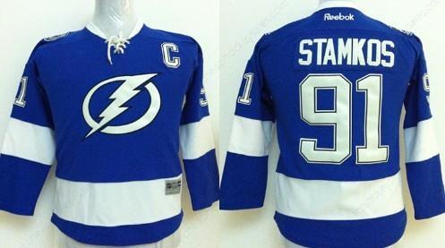 Tampa Bay Lightning #91 Steven Stamkos New Blue Kids Jersey