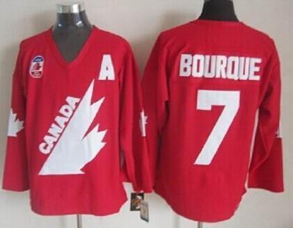 Team Canada #7 Ray Bourque 1991 Olympic Red Throwback CCM Jersey