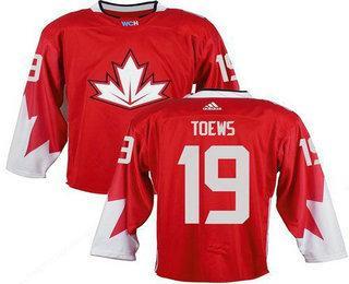 Team Canada Men’s #19 Jonathan Toews Red 2016 World Cup Stitched NHL Jersey