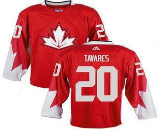 Team Canada Men’s #20 John Tavares Red 2016 World Cup Stitched NHL Jersey