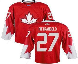 Team Canada Men’s #27 Alex Pietrangelo Red 2016 World Cup Stitched NHL Jersey