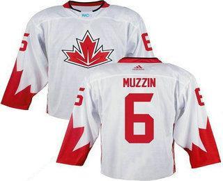 Team Canada Men’s #6 Jake Muzzin White 2016 World Cup Stitched NHL Jersey