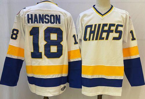 The NHL Movie Edtion #18 Hanson White Jersey