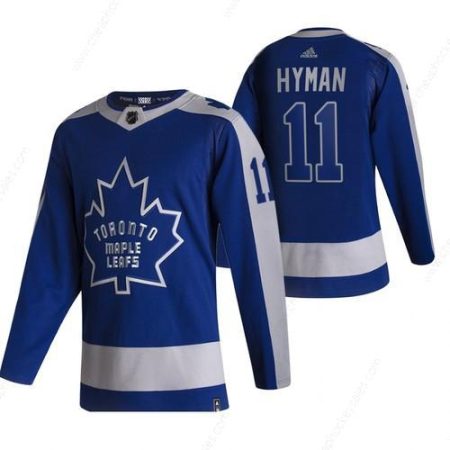 Toronto Maple Leafs #11 Zach Hyman Blue Men’s Adidas 2020-21 Reverse Retro Alternate NHL Jersey