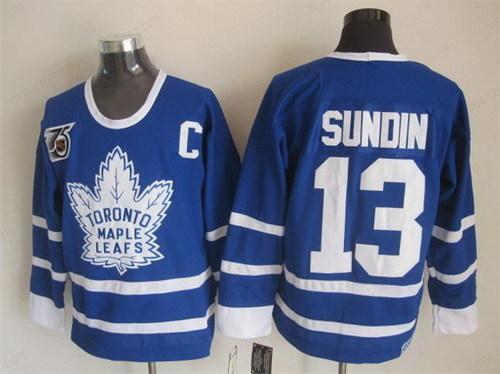 Toronto Maple Leafs #13 Mats Sundin Blue 75Th Throwback CCM Jersey