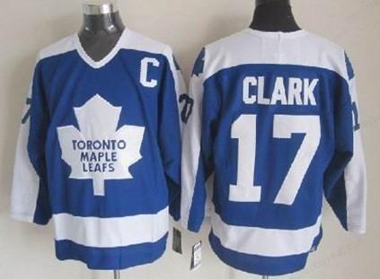 Toronto Maple Leafs #17 Wendel Clark Blue With White Throwback CCM Jersey