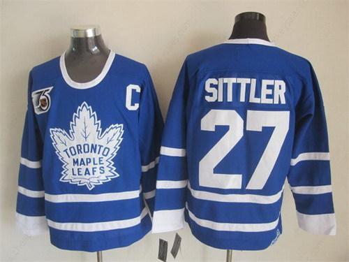 Toronto Maple Leafs #27 Darryl Sittler Blue 75Th Throwback CCM Jersey