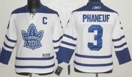 Toronto Maple Leafs #3 Dion Phaneuf White Third Kids Jersey