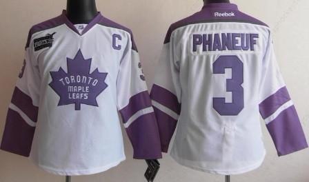 Toronto Maple Leafs #3 Dion Phaneuf White Women’s Fights Cancer Jersey