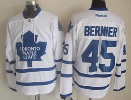 Toronto Maple Leafs #45 Jonathan Bernier White Jersey