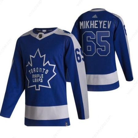 Toronto Maple Leafs #65 Ilya Mikheyev Blue Men’s Adidas 2020-21 Reverse Retro Alternate NHL Jersey