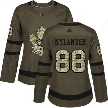 Toronto Maple Leafs #88 William Nylander Green Salute To Service Women’s Stitched Hockey Jersey