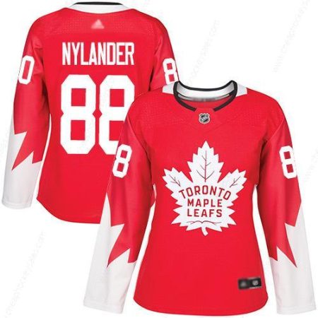 Toronto Maple Leafs #88 William Nylander Red Team Canada Authentic Women’s Stitched Hockey Jersey