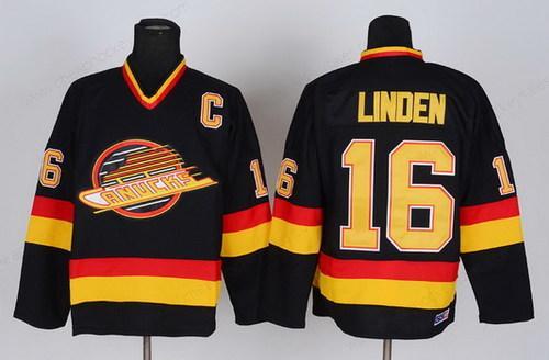 Vancouver Canucks #16 Trevor Linden Black Throwback CCM Jersey