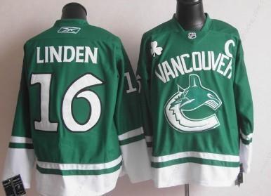 Vancouver Canucks #16 Trevor Linden St. Patrick’S Day Green Jersey