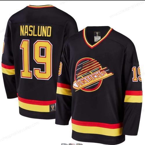 Vancouver Canucks #19 Markus Naslund Black Throwback CCM Jersey