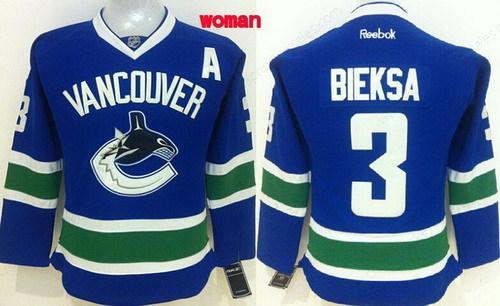 Vancouver Canucks #3 Kevin Bieksa Blue Women’s Jersey