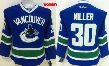 Vancouver Canucks #30 Ryan Miller Blue Women’s Jersey