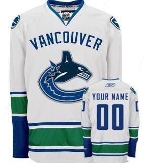 Vancouver Canucks Men’s Customized White Jersey