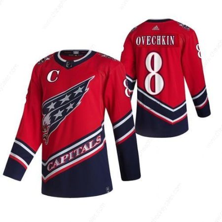 Washington Capitals #8 Alexander Ovechkin Red Men’s Adidas 2020-21 Reverse Retro Alternate NHL Jersey