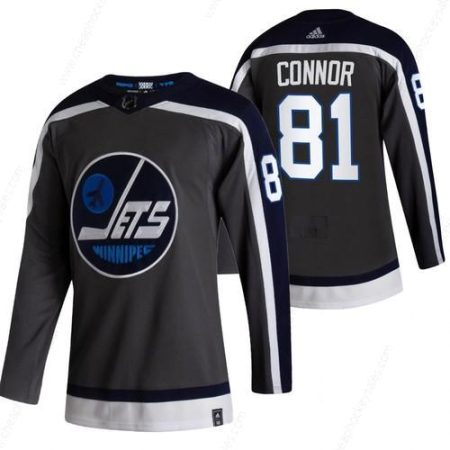 Winnipeg Jets #81 Kyle Connor Black Men’s Adidas 2020-21 Reverse Retro Alternate NHL Jersey