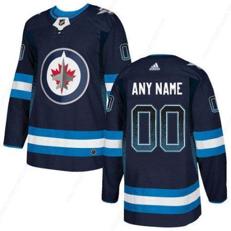 Winnipeg Jets Navy Men’s Customized Drift Fashion Adidas Jersey