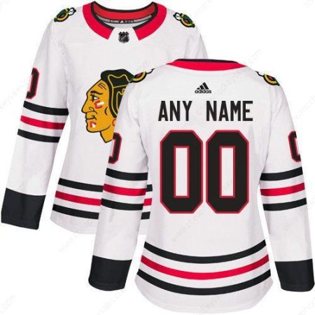 Women’s Adidas Chicago Blackhawks NHL Authentic White Customized Jersey