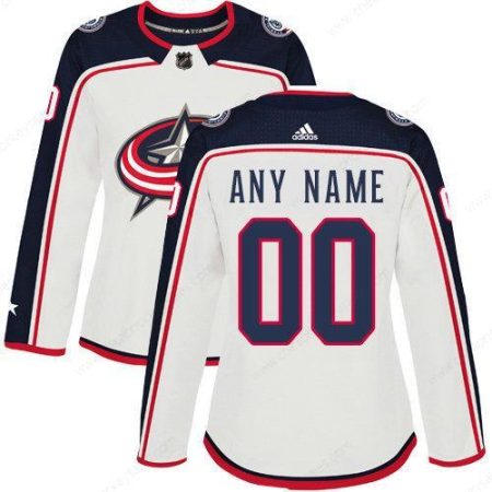 Women’s Adidas Columbus Blue Jackets NHL Authentic White Customized Jersey