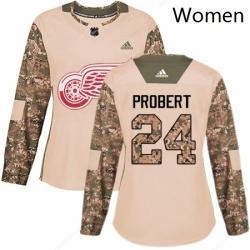 Women’s Adidas Detroit Red Wings 24 Bob Probert Authentic Camo Veterans Day Practice NHL Jersey