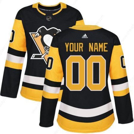 Women’s Adidas Pittsburgh Penguins Customized Authentic Black Home NHL Jersey