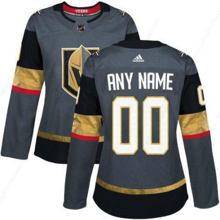 Women’s Adidas Vegas Golden Knights Customized Authentic Gray Home NHL Jersey