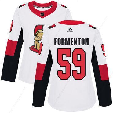 Women’s Alex Formenton Authentic White Away Jersey NHL #59 Ottawa Senators