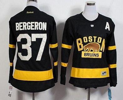 Women’s Boston Bruins #37 Patrice Bergeron Reebok Black 2016 Winter Classic Premier Jersey