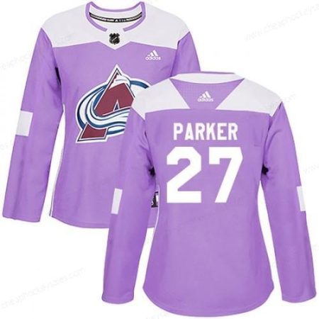 Women’s Colorado Avalanche #27 Scott Parker Adidas Authentic Fights Cancer Practice Purple Jersey