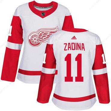 Women’s Detroit Red Wings #11 Filip Zadina Authentic White Away Jersey