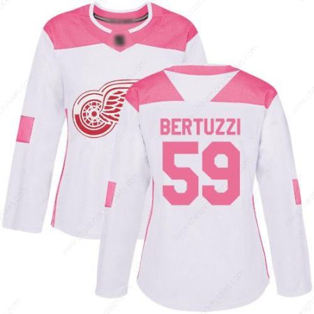 Women’s Detroit Red Wings Authentic #59 Tyler Bertuzzi White Pink Fashion Jersey