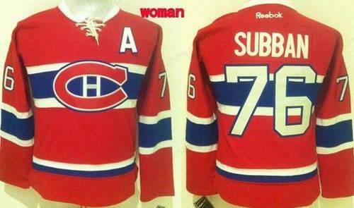 Women’s Montreal Canadiens #76 P.K. Subban Reebok Red 2015-16 Home Premier Jersey