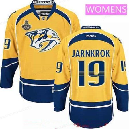 Women’s Nashville Predators #19 Calle Jarnkrok Yellow 2017 Stanley Cup Finals Patch Stitched NHL Reebok Hockey Jersey