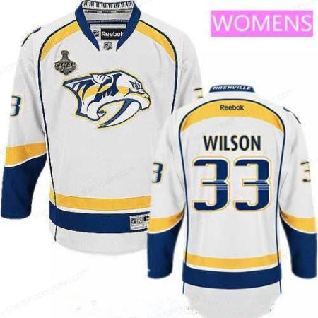 Women’s Nashville Predators #33 Colin Wilson White 2017 Stanley Cup Finals Patch Stitched NHL Reebok Hockey Jersey