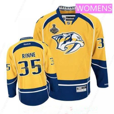 Women’s Nashville Predators #35 Pekka Rinne Yellow 2017 Stanley Cup Finals Patch Stitched NHL Reebok Hockey Jersey