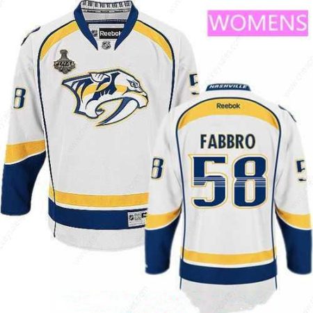 Women’s Nashville Predators #58 Dante Fabbro White 2017 Stanley Cup Finals Patch Stitched NHL Reebok Hockey Jersey