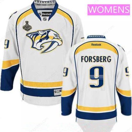 Women’s Nashville Predators #9 Filip Forsberg White 2017 Stanley Cup Finals Patch Stitched NHL Reebok Hockey Jersey