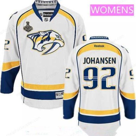 Women’s Nashville Predators #92 Ryan Johansen White 2017 Stanley Cup Finals Patch Stitched NHL Reebok Hockey Jersey