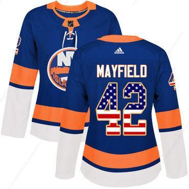 Women’s New York Islanders #42 Scott Mayfield Adidas Royal Blue Authentic Usa Flag Fashion NHL Jersey