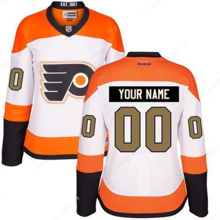 Women’s Philadelphia Flyers White Third 50Th Gold Custom Stitched NHL Reebok Hockey Jersey